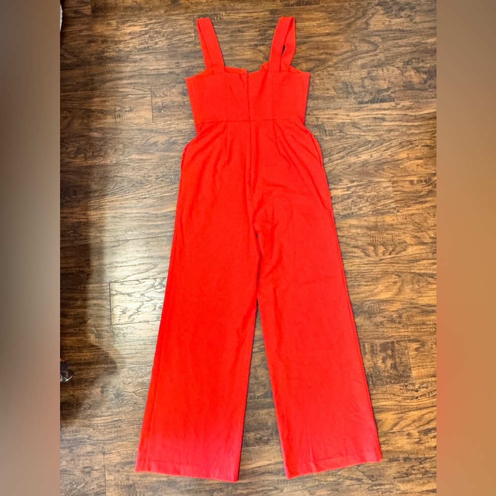 BCBGMAXAZRIA Bustier Jumpsuit in Scarlet Women's Size Medium - Picture 3 of 9